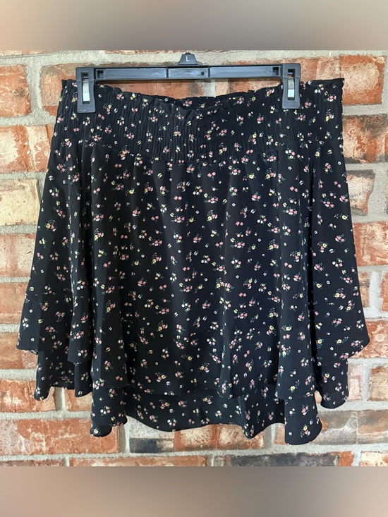 Socialite Dresses & Skirts - Socialite Black Floral Skirt with Pink & Green Accents